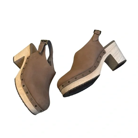 LOFT Slingback Leather Clogs, Sz 8 - Picture 2 of 15